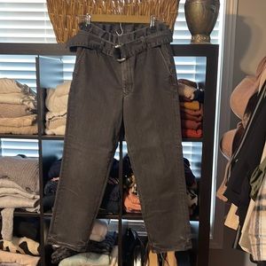 Express, paper bag waist size 12 jeans. Cropped length.